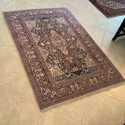 Indian Kashmir Cotton Foundation & Fine Wool Rug, 18th Century Kashan Design 