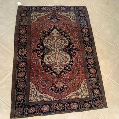 Ca 1910-1915 Kazakhstani Shirvan Caucasian Hand Knotted On Wool Foundation Rug W/ Fine Spun Wool Dyes