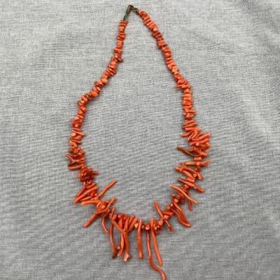 Native American Natural Graduating Red Coral Necklace