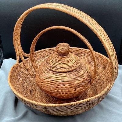 Solomon Islands Papau New Guinea Buka Baskets Set Of 2, Each Basket Takes One Month To Accomplish. 