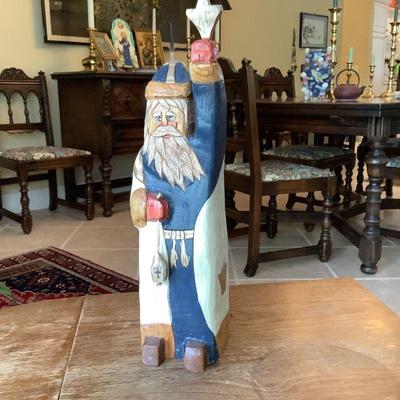 Signed folk art santa