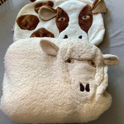 Cow and sheep pillows