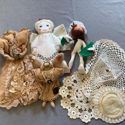 Annalee, cloth dolls, vintage crochet