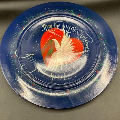 Signed wooden plate