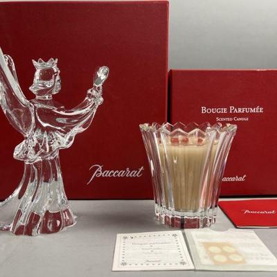 Lot 37 | Baccarat Crystal Angel & Bougie Candle Signed
