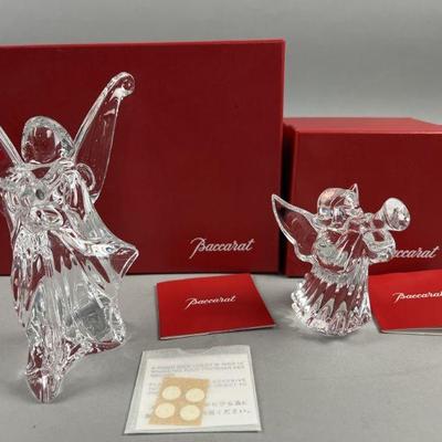 Lot 38 | Pair of Baccarat Crystal Angels One Signed
