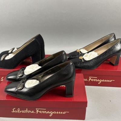 Lot 7 | 3 Pairs of Salvatore Ferragamo Heels 6.5 b
