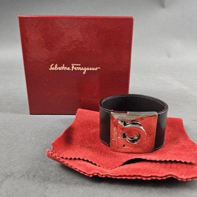 Lot 69 | Ferragamo Chocolate Brown Leather Bracelet
