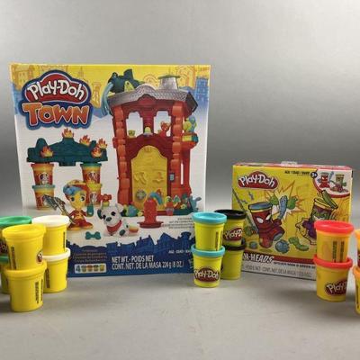 Lot 114 | 2 Play-Doh Sets Firehouse & Spiderman & More
