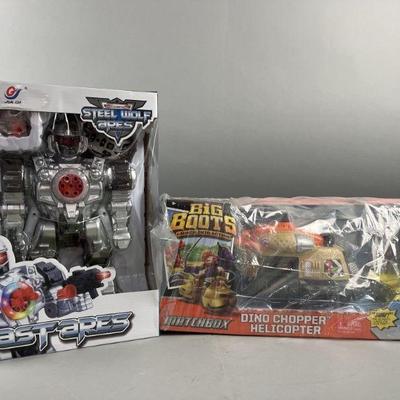 Lot 122 | Steel Wolf Ares Robot & Dino Chopper Helicopter
