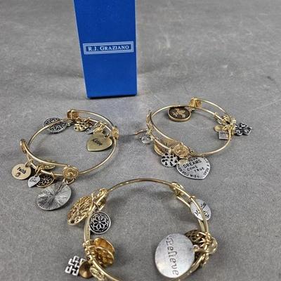 Lot 20 | RJ Graziano Charm Bracelets Gold Tone
