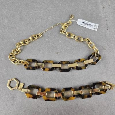 Lot 25 | Ralph Lauren Tortoise Link Necklace & Bracelet
