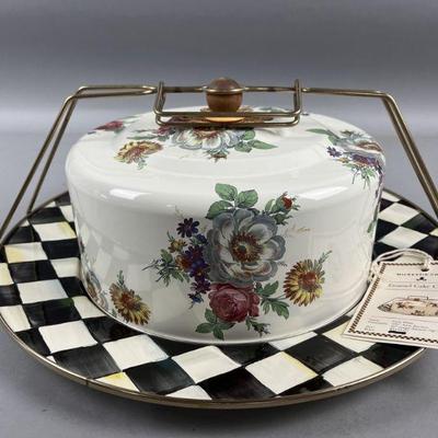 Lot 149 | Vintage Mackenzie-Childs Enamel Cake Carrier
