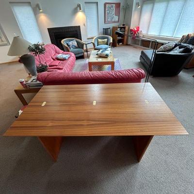 Mid Century Teak Convertible Foyer Entry Console Dining Table
(59 x 31.5 x 28.5)
