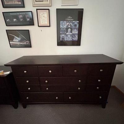 Dark chest of 7 drawers (62 x 19 x 35)