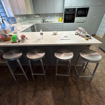 Aluminum Euro Style Miller swivel stools (15 x 15 x 30)