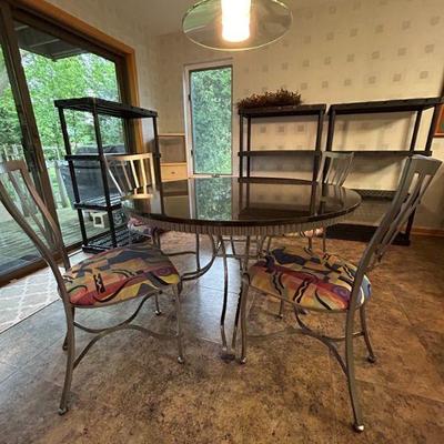 Art Deco Granite table & 4 chairs (48 x 48 x 30)