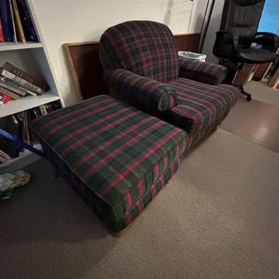 Schweiger chair (41 x 40 x 33.5) & ottoman (29 x 22.5 x 17.5)