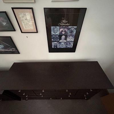 Dark chest of 7 drawers (62 x 19 x 35)