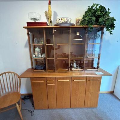 Vintage Skovby Lighted Danish Teak China Cabinet (74 x 16.5 x 27.5)