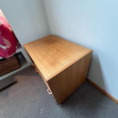 Rolling Wood tv stand (30 x 19.5 x 23)