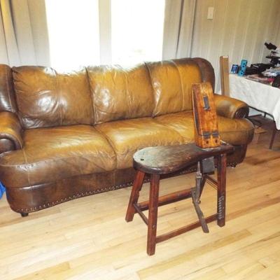LEATHER SOFA WITH SOME WEAR-CLEAN IT UP