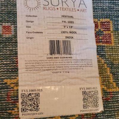 Surya - 100% Wool Area Rug 9'x13'