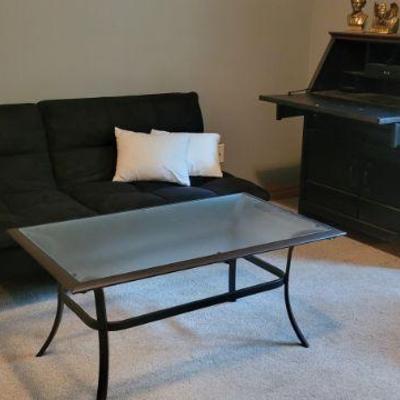 Futon #2 and Desk with Charging Ports 
