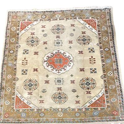 LARGE HAND KNOTTED VINTAGE RUG