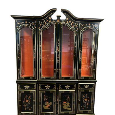 MID CENTURY CHINOISERIE BREAKFRONT FANCHER FURNITURE