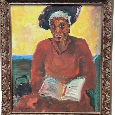 ELAINE DEANS OIL ON CANVAS PORTRAIT