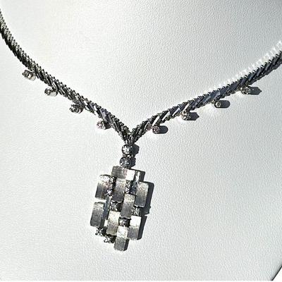 LADIES ESTATE 18k DIAMOND FANCY LINK NECKLACE