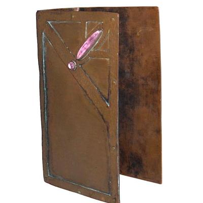 ARTS & CRAFTS HAND HAMMERED COPPER BOOK COVER