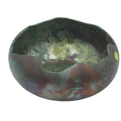 COPPER MATTE RAKU POTTERY BOWL