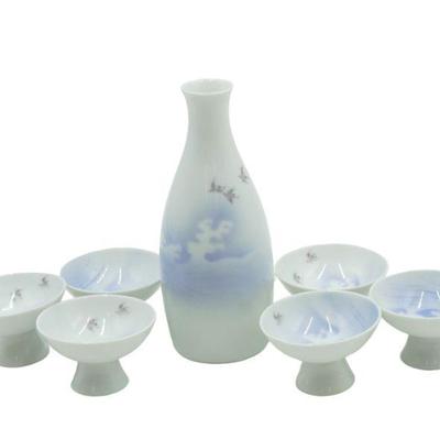 FUKAGAWA SEIJI 7 PC PORCELAIN SAKI SET