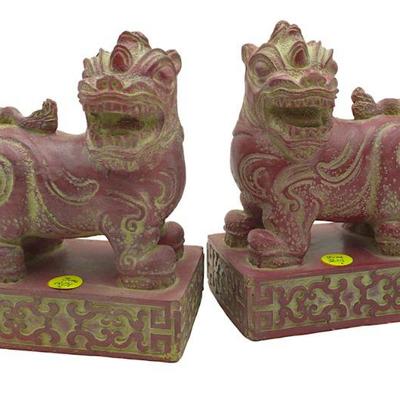 VINTAGE RED FOO DOGS