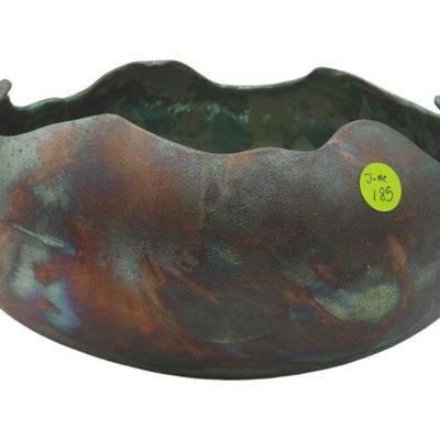 COPPER MATTE RAKU POTTERY BOWL