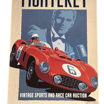 2 VINTAGE 1991 RICK COLE MONTEREY & NEWPORT BEACH SPORTS & VINTAGE CAR AUCTION POSTERS FERRARI 