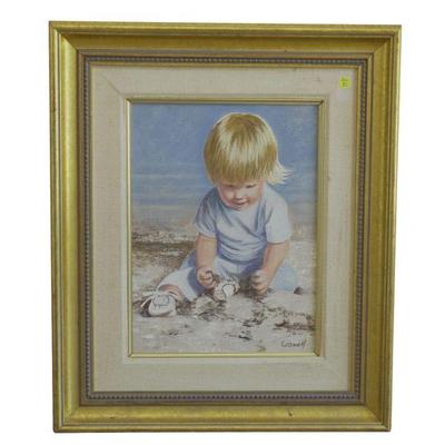 HELEN CASWELL OIL ON CANVAS YOUNG BOY 