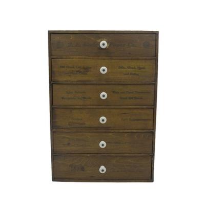 ANTIQUE GENERAL STORE J.E. LINDE PAPER CO CABINET