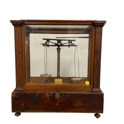 19th c GOLD / APOTHECARY SCALE HENRY TROEMER