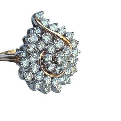 LADIES ESTATE 14k DIAMOND RING 2.25CT SIZE 7