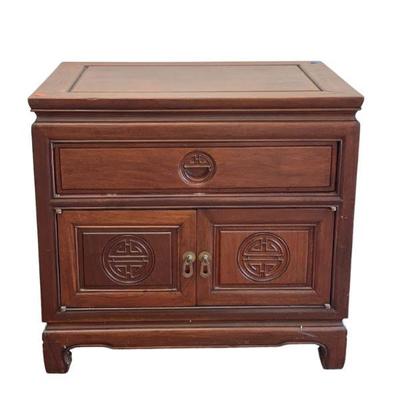 MID CENTURY ASIAN ROSEWOOD END TABLE