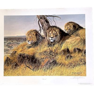 GARY R. SWANSON "UPWIND" LIONS SIGNED LITHO