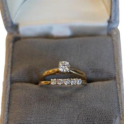 14k DIAMOND WEDDING SET ENGAGEMENT & WEDDING RINGS