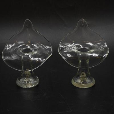 VINTAGE HAND BLOWN CALLA LILY/JACK IN THE PULPIT VASES