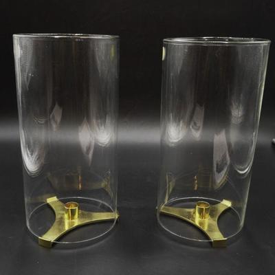 MCM DANSK BRASS HURRICANE CANDLES