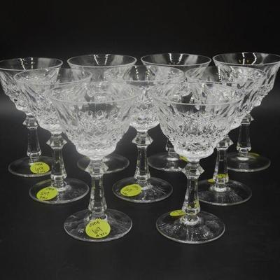 CRYSTAL PEILL OF GERMANY PFALZGRAF WHITE WINE GLASSES - 9 PIECES