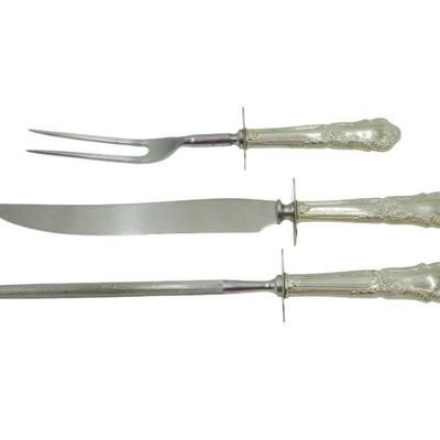 3 PC STERLING SILVER CARVING SET