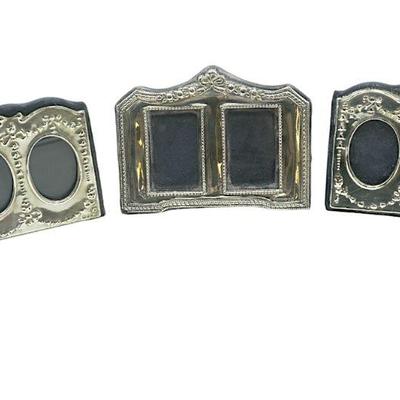 3 STERLING SILVER EUROPEAN DOUBLE PHOTO FRAMES